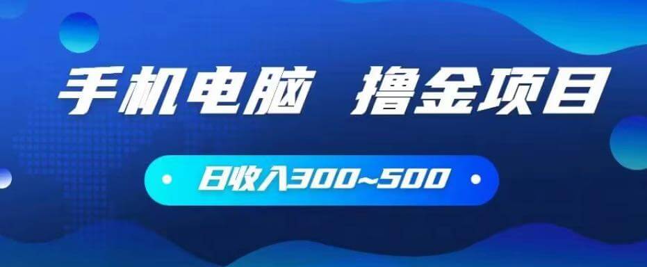 （4185期）手机和电脑都可以撸金的项目，日收入300~500【揭秘】 网赚项目 第1张