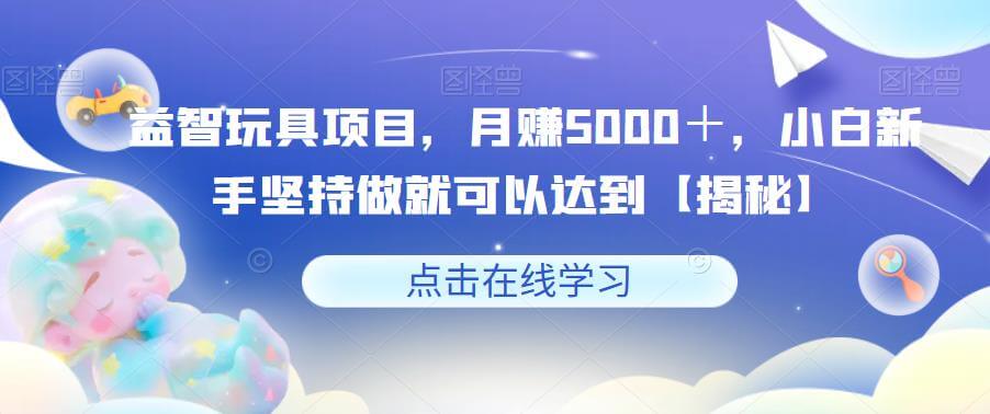 （4228期）益智玩具项目，月赚5000＋，小白新手坚持做就可以达到【揭秘】 网赚项目 第1张