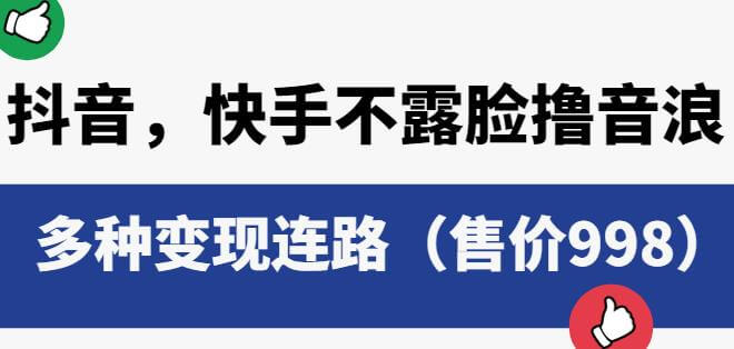 （4298期）抖音快手不露脸撸音浪项目，多种变现连路（售价998） 网赚项目 第1张