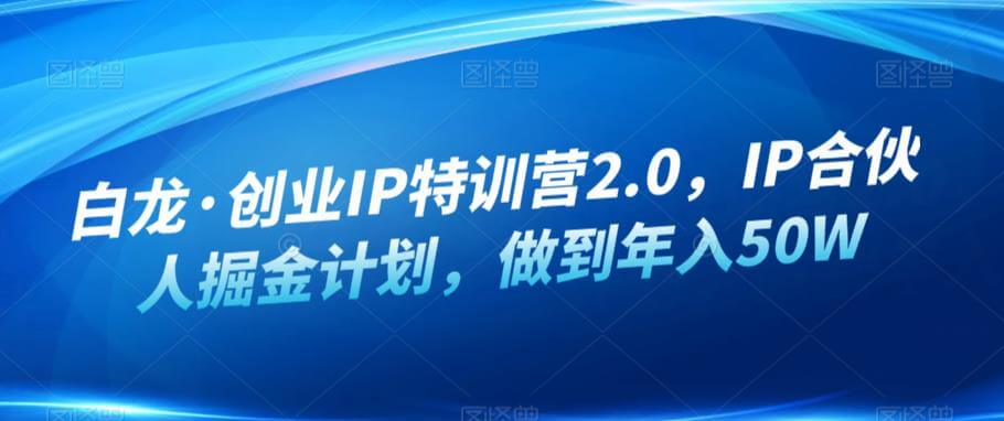 （4307期）白龙·创业IP特训营2.0，IP合伙人掘金计划，做到年入50W 综合教程 第1张