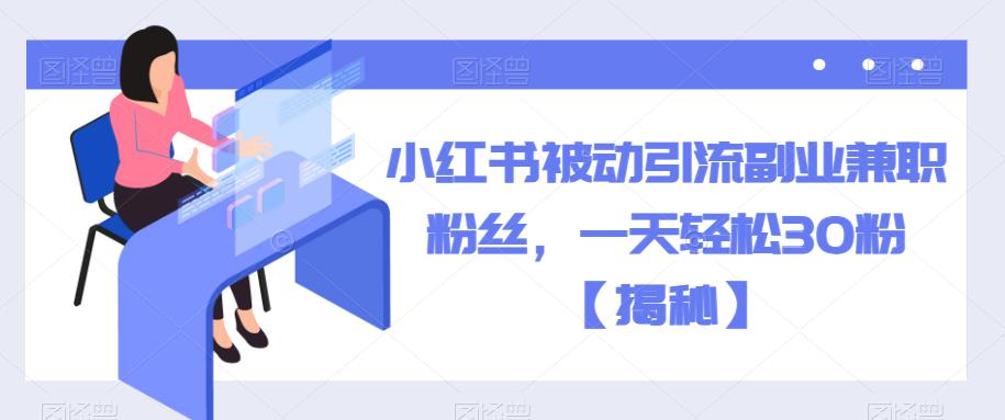 （4376期）小红书被动引流副业兼职粉丝，一天轻松30粉【揭秘】 爆粉引流软件 第1张