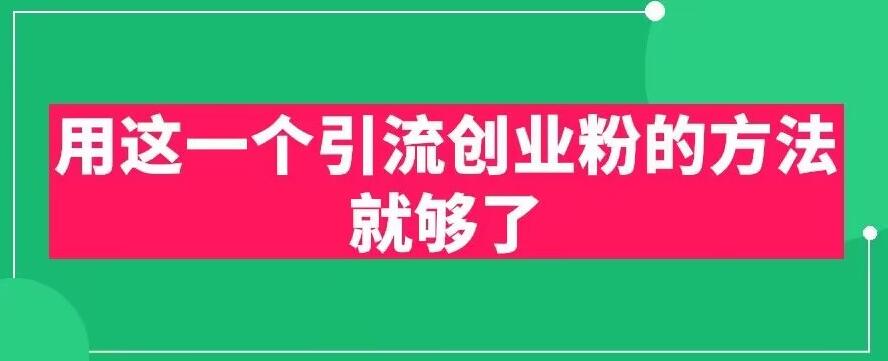 （4452期）用这一个引流创业粉的方法就够了，PPT短视频引流创业粉【揭秘】 爆粉引流软件 第1张