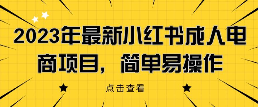 （4596期）2023年最新小红书成人电商项目，简单易操作【详细教程】【揭秘】 电商运营 第1张