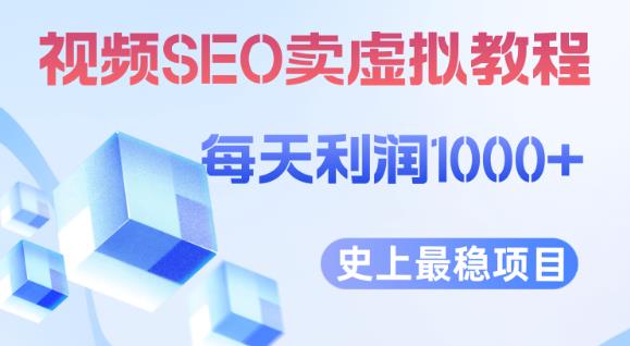 （4700期）视频SEO出售虚拟产品每天稳定2-5单利润1000+史上最稳定私域变现项目【揭秘】 网赚项目 第1张