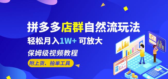 （4737期）拼多多店群自然流玩法，轻松月入1W+保姆级视频教程（附上货、拍单工具） 电商运营 第1张