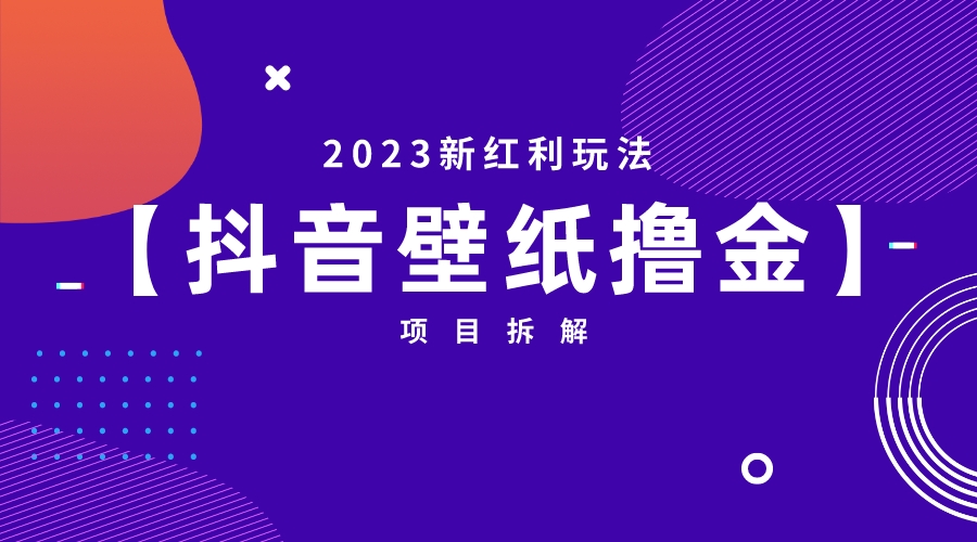 （4812期）2023新红利玩法：抖音壁纸撸金项目 网赚项目 第1张