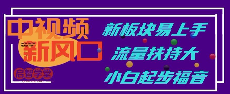 （4927期）中视频新风口，新板块易上手，流量扶持大，小白起步福音【揭秘】 新媒体 第1张