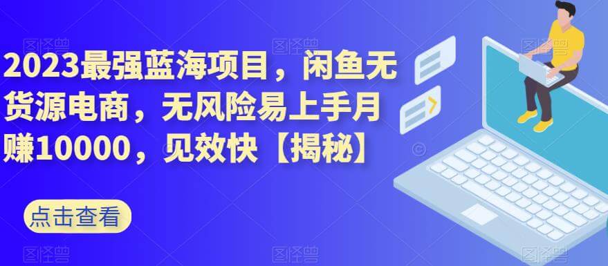 （5029期）2023最强蓝海项目，闲鱼无货源电商，无风险易上手月赚10000，见效快【揭秘】 电商运营 第1张