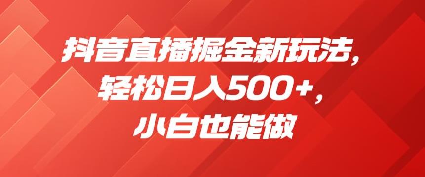 （5044期）抖音直播掘金新玩法，轻松日入500+，小白也能做【揭秘】 短视频运营 第1张