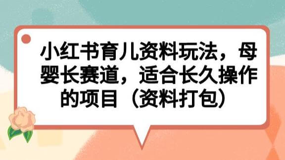 （5090期）小红书育儿资料玩法，母婴长赛道，适合长久操作的项目（资料打包）【揭秘】 网赚项目 第1张