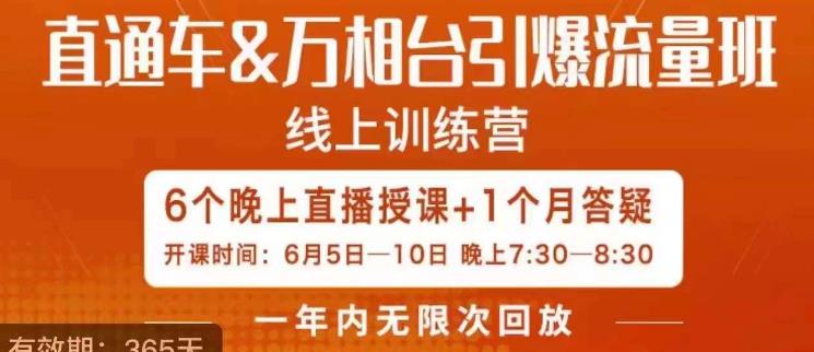 （5109期）直通车&万相台引爆流量班，6天打通你开直通车·万相台的任督二脉 电商运营 第1张