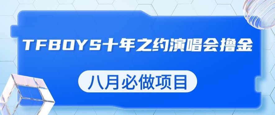 （5160期）最新蓝海项目，靠最近非常火的TFBOYS十年之约演唱会流量掘金，八月必做的项目【揭秘】 网赚项目 第1张