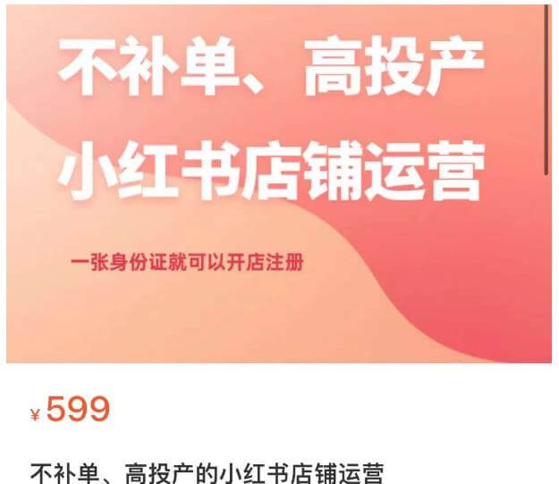 （5350期）不补单、高投产的小红书店铺运营，一张身份证就可以开店注册 电商运营 第1张