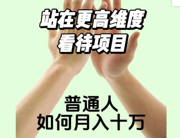 （5425期）2023最火项目：站在更高维度看待项目，普通人如何月入十万【揭秘】 网赚项目 第1张