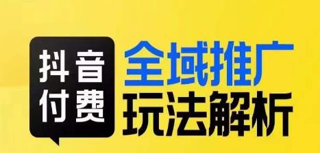 （5595期）抖音付费全域推广玩法解析，抓住平台红利，小付费撬动大流量 电商运营 第1张