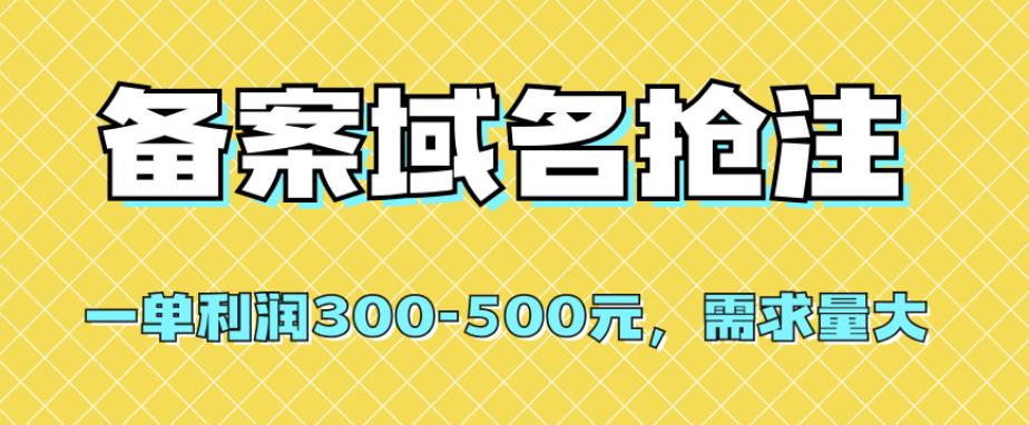 （5733期）【全网首发】备案域名抢注，一单利润300-500元，需求量大 网赚项目 第1张