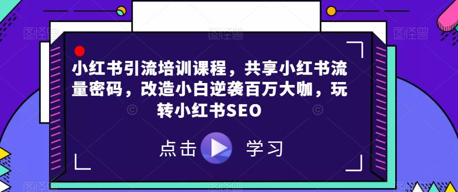 （5742期）小红书引流培训课程，共享小红书流量密码，改造小白逆袭百万大咖，玩转小红书SEO 爆粉引流软件 第1张