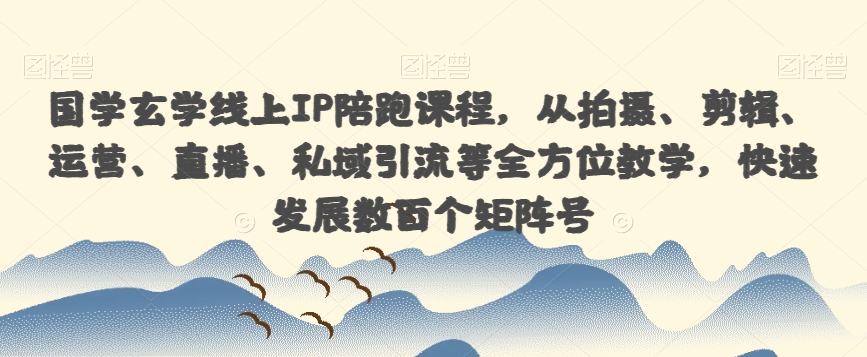 （5800期）国学玄学线上IP陪跑课程，从拍摄、剪辑、运营、直播、私域引流等全方位教学，快速发展数百个矩阵号 综合教程 第1张