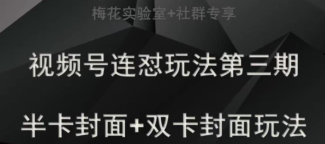 （5823期）梅花实验室社群专享视频号连怼玩法半卡封面+双卡封面技术 短视频运营 第1张