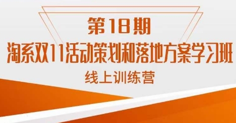 （5929期）南掌柜·淘系双11活动策划和落地方案线上课18期 电商运营 第1张