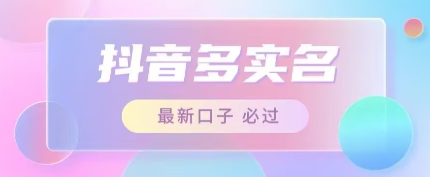 （5944期）接单日入500+，最新抖音号多实名教程，自测 综合教程 第1张