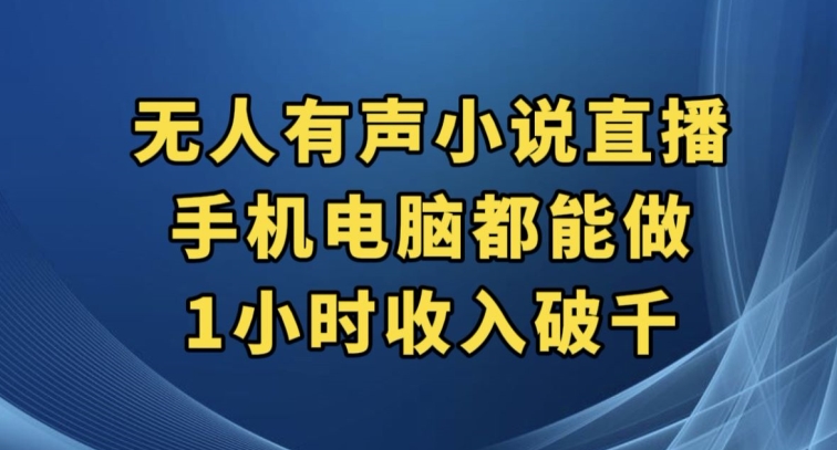 （6007期）抖音无人有声小说直播，手机电脑都能做，1小时收入破千【揭秘】 短视频运营 第1张