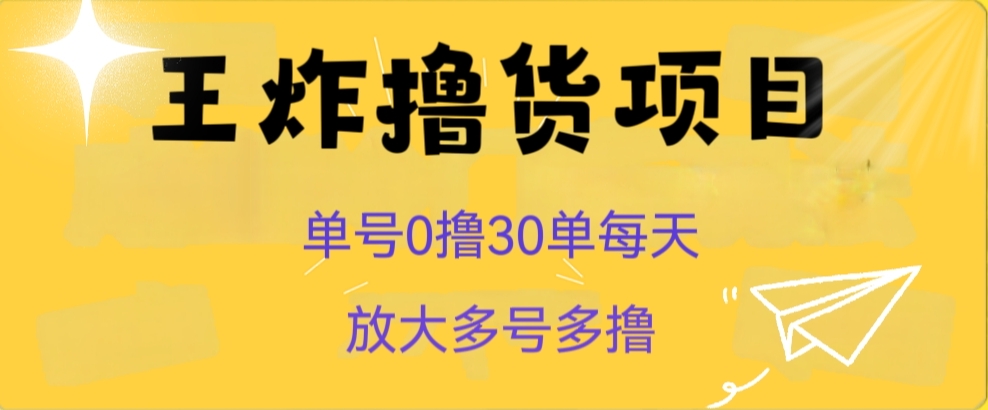 （6041期）王炸撸货项目，单号0撸30单每天，多号多撸【揭秘】 网赚项目 第1张