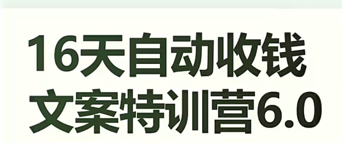（6257期）16天自动收钱文案特训营6.0，学会儿每天自动咔咔收钱 短视频运营 第1张