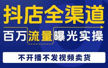 （6427期）抖店全渠道百万流量曝光实操，不开播不发视频带货 电商运营 第1张