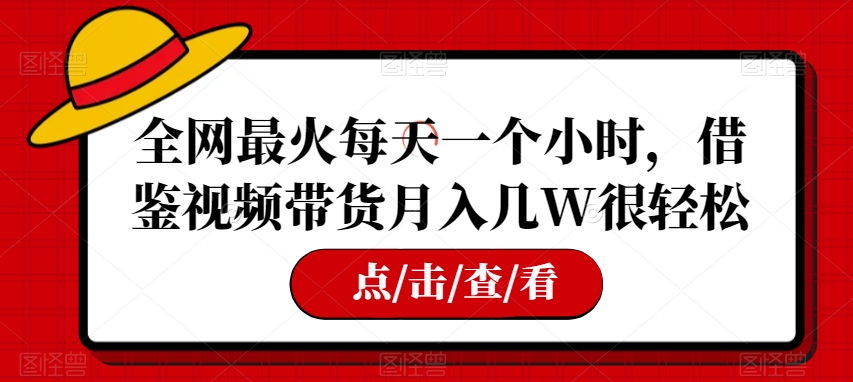 （6443期）全网最火每天一个小时，借鉴视频带货月入几W很轻松【揭秘】 网赚项目 第1张