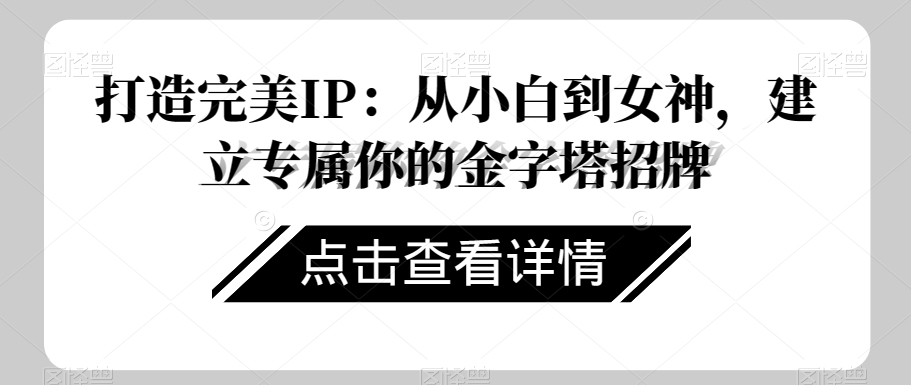（6506期）打造完美IP：从小白到女神，建立专属你的金字塔招牌 综合教程 第1张