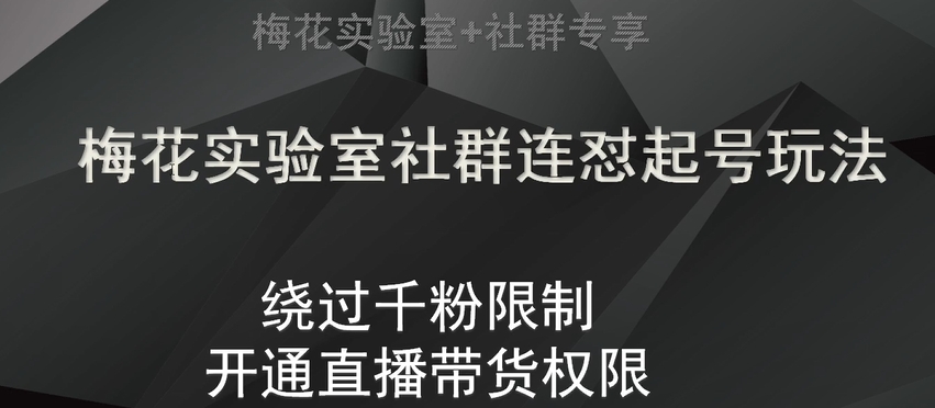 （6531期）梅花实验室社群连怼起号玩法，视频号绕过千粉限制，开通直播带货权限【揭秘】 短视频运营 第1张