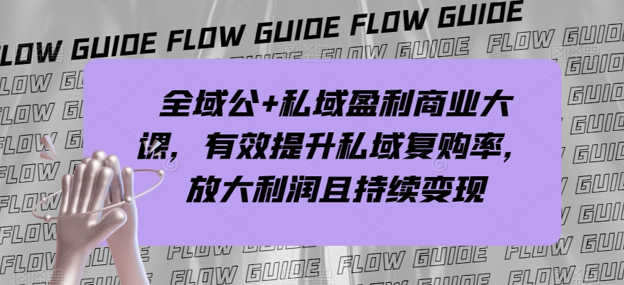 （6611期）全域公+私域盈利商业大课，有效提升私域复购率，放大利润且持续变现 私域变现 第1张