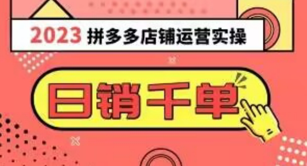 （6613期）2023拼多多运营实操，每天30分钟日销1000＋，爆款选品技巧大全（10节课） 电商运营 第1张