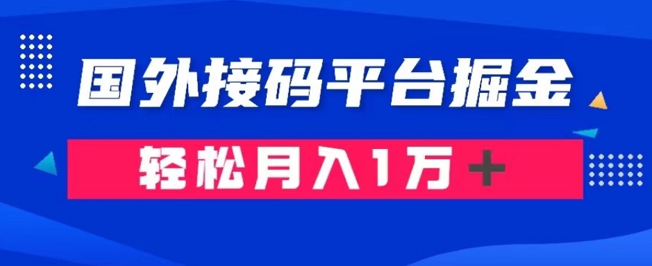 （6621期）通过国外接码平台掘金：成本1.3，利润10＋，轻松月入1万＋【揭秘】 网赚项目 第1张