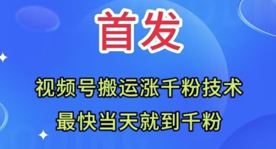 （6640期）全网首发：视频号无脑搬运涨千粉技术，最快当天到千粉【揭秘】 爆粉引流软件 第1张