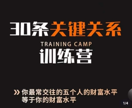 （6669期）30条关键关系训练营，你关系最近的5个人决定你的财富水平 综合教程 第1张