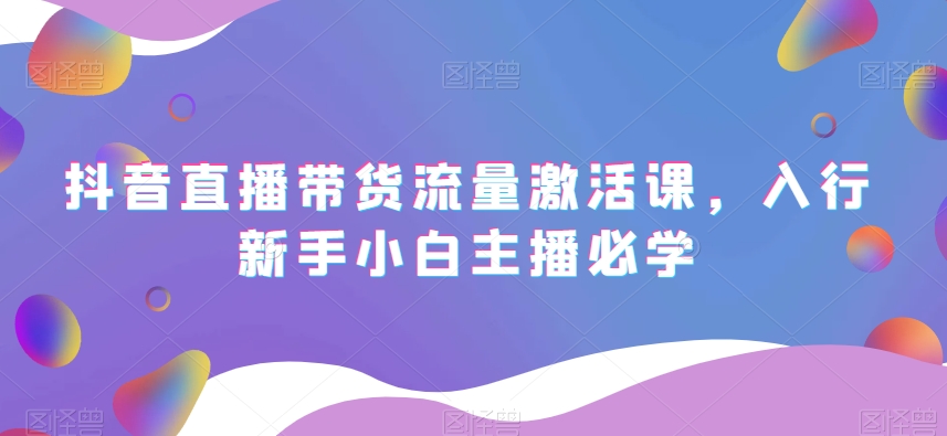 （6732期）抖音直播带货流量激活课，入行新手小白主播必学 短视频运营 第1张