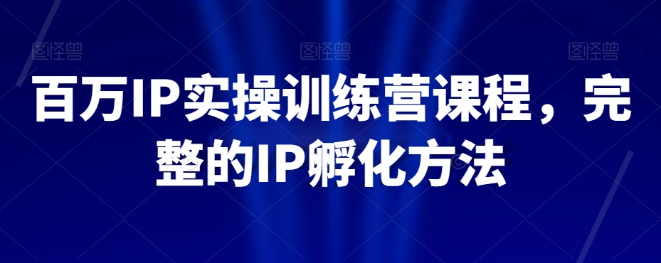 （6791期）百万IP实操训练营课程，完整的IP孵化方法 综合教程 第1张