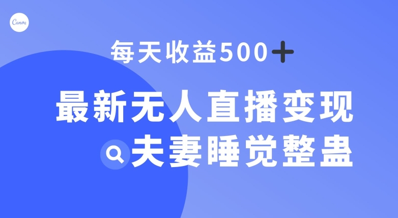 （6796期）最新无人直播变现，夫妻睡觉整蛊，每天躺赚500+【揭秘】 网赚项目 第1张