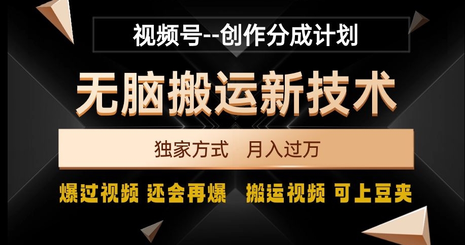 （6880期）视频号无脑搬运新技术，破原创壕流量，独家方式，爆过视频，还会再爆【揭秘】 短视频运营 第1张