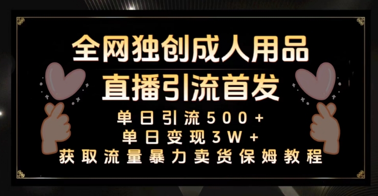 （6932期）全网独创真人主播+无人直播单日引流500+，橙人用品暴力卖货单日变现3W+保姆似教学2.0