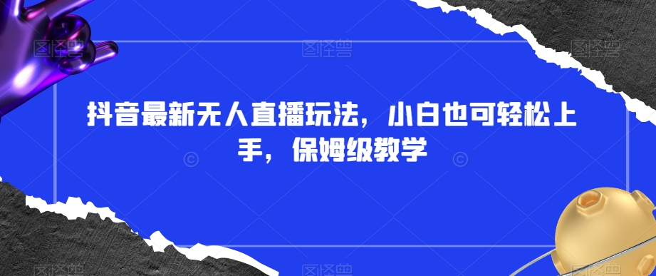 （6958期）抖音最新无人直播玩法，小白也可轻松上手，保姆级教学，附所有素材+插件 网赚项目 第1张