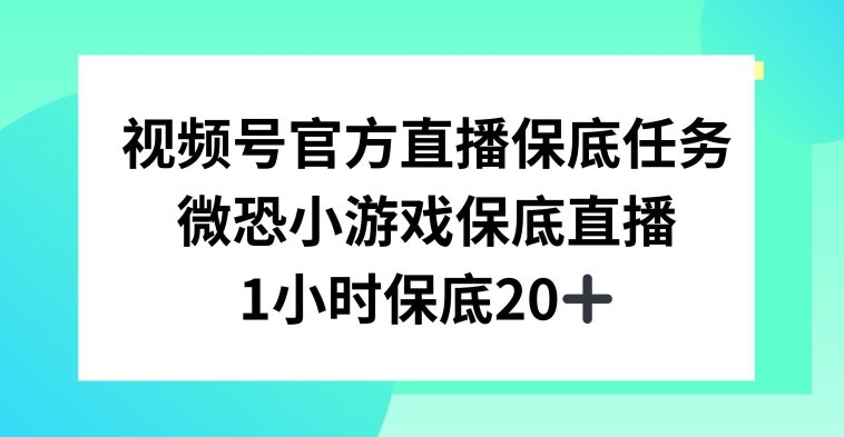 （7185期）视频号直播任务，微恐小游戏，1小时20+