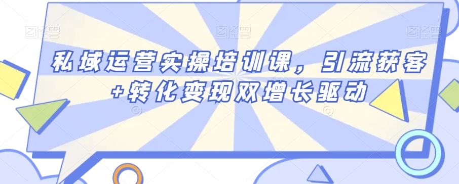 （7247期）私域运营实操培训课，引流获客+转化变现双增长驱动