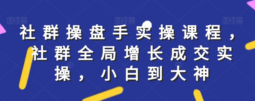 （7381期）社群实操课程，社群全局增长成交实操，小白到大神 私域变现 第1张