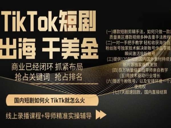 （7387期）TikTok短剧出海干美金，商业已经闭环抓紧布局，抢占关键词抢占排名 短视频运营 第1张