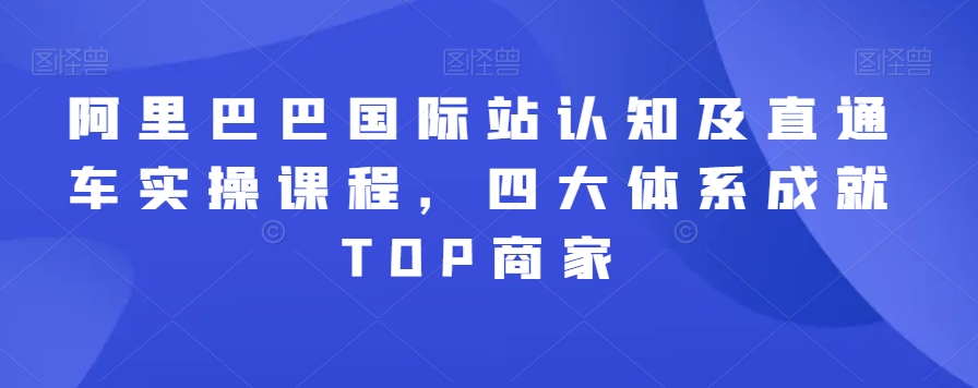 （7487期）阿里巴巴国际站认知及直通车实操课程，四大体系成就TOP商家