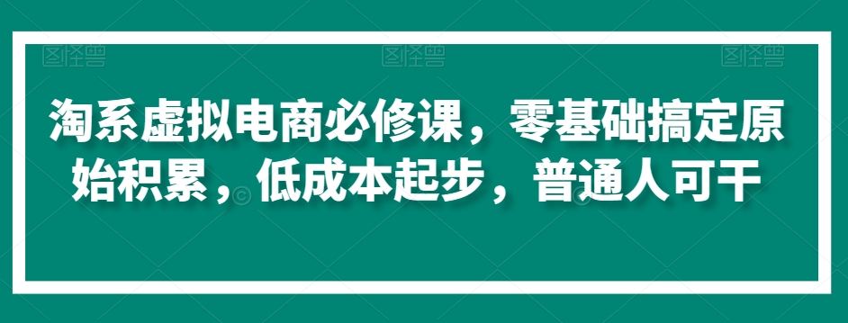 （7631期）淘系虚拟电商必修课，零基础搞定原始积累，低成本起步，普通人可干