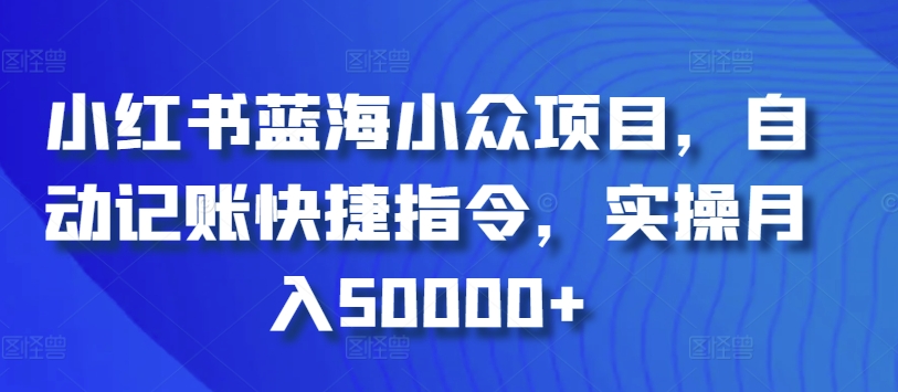 （7855期）小红书蓝海小众项目，自动记账快捷指令，实操月入50000+